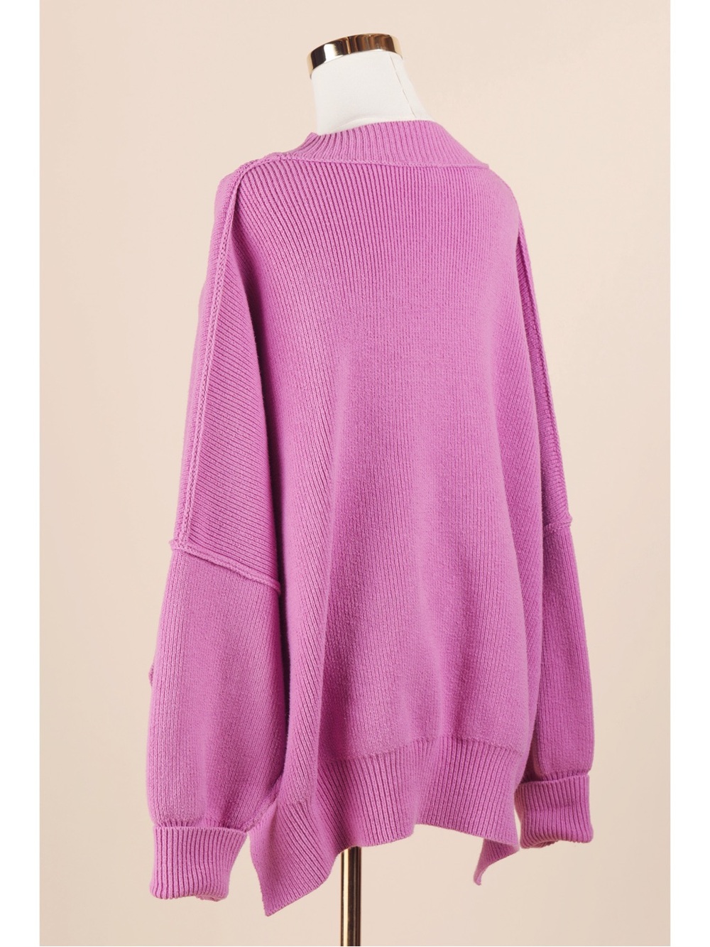 Sz M VICI Orchid Elouise Heavyweight Knit Oversized Pullover Crewneck Sweater - Picture 3 of 5